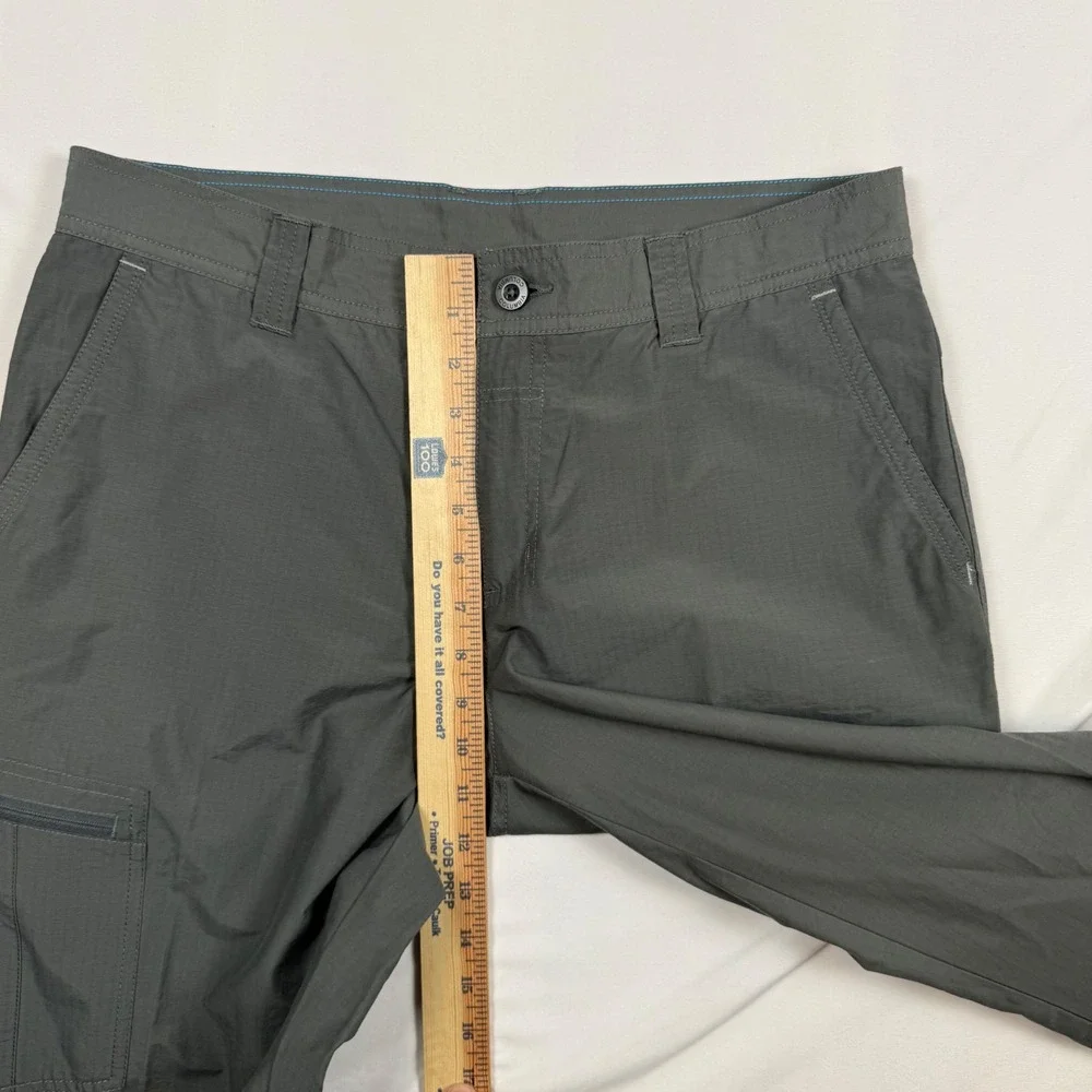 Columbia Mens Gray Ripstop Cargo Hiking Pants 34x32 Outdoor Lightweight Techwear